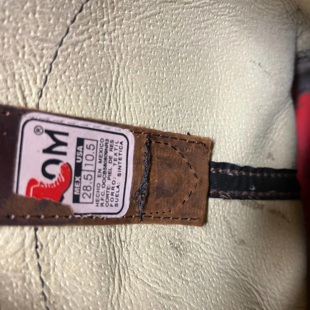 LOM Work Boots Brown Suede Western Men's Made in Mexico Size 10.5 Oil Resistant - Picture 6 of 13